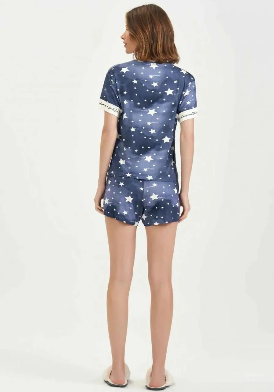 Short Doll Manga Curta Estampa Estrelas