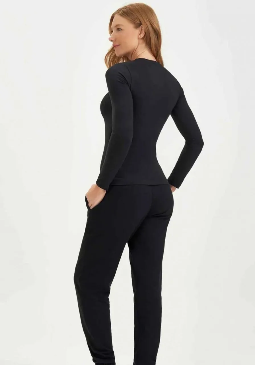 Blusa Básica Manga Longa Preto