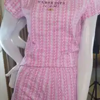 Short Doll Manga Curta Corações Rosas - imagem 2