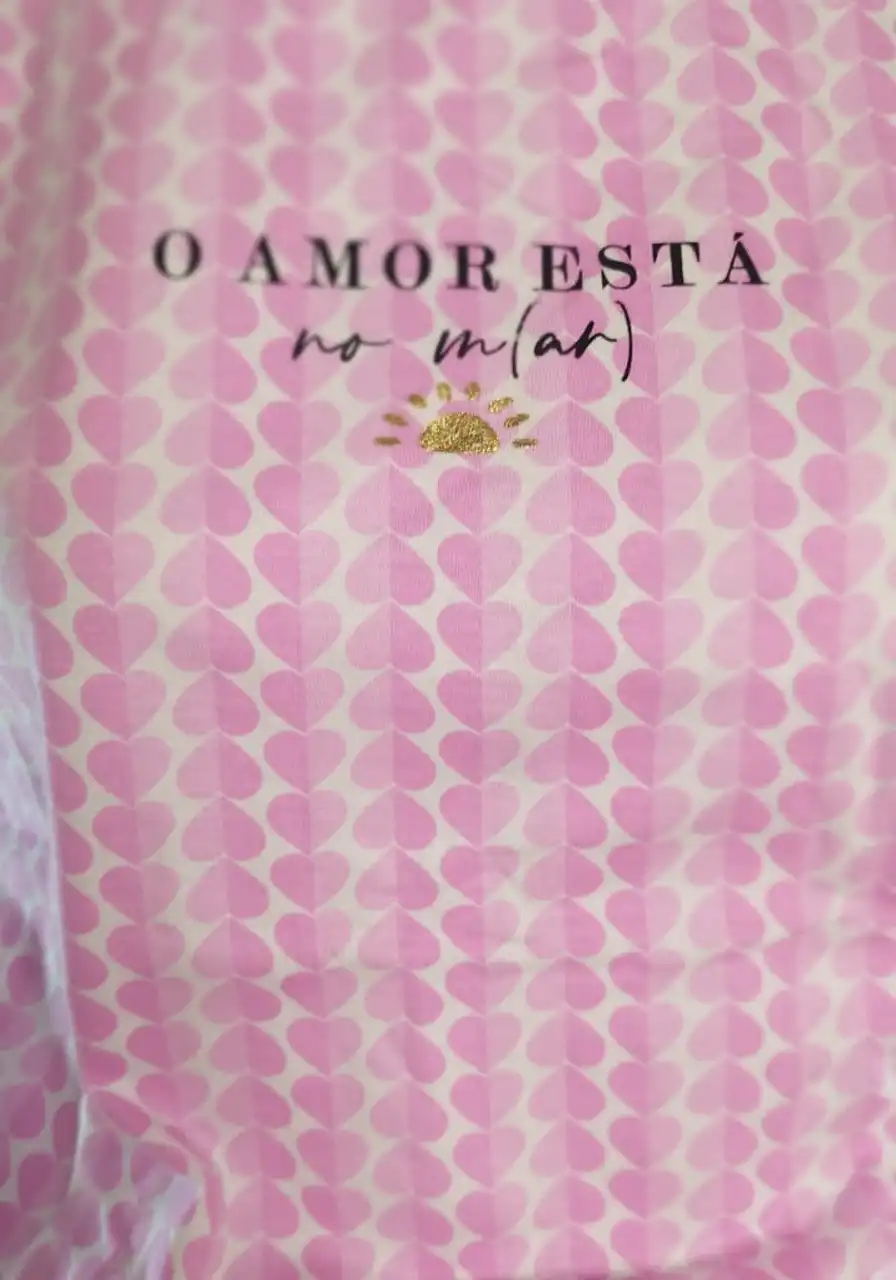 Short Doll Manga Curta Corações Rosas