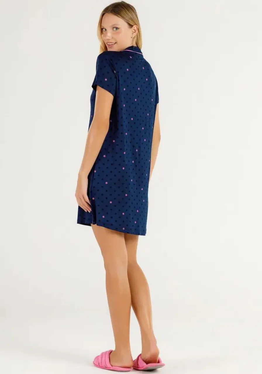 Camisola Manga Curta Estampa Estrelas
