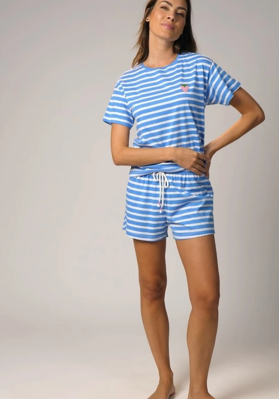 Short Doll Manga Curta Listrado