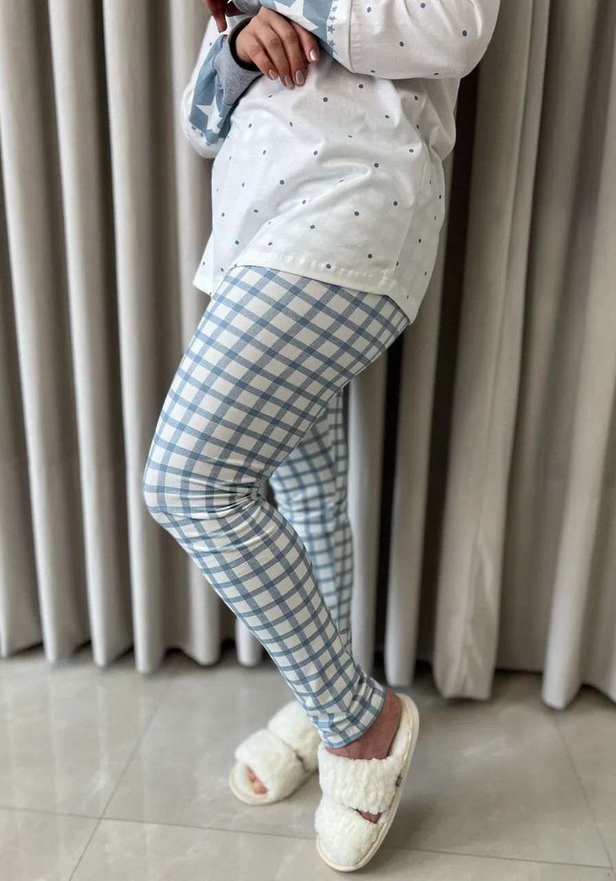 Pijama Manga Longa com Legging Estampa Corujinha