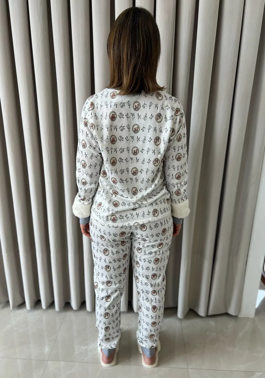 Pijama Manga Longa Estampa Ursinhos