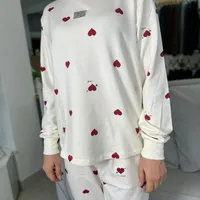 Pijama Manga Longa Off White Estampa Corações - imagem 7