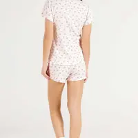 Pijama Canelado Shot Doll Manga Curta Lacinho Cor com Amor  - imagem 2