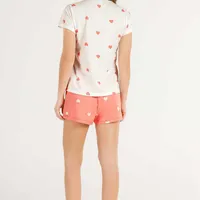 Pijama Short Doll Manga Curta Rosa Cor com Amor  - imagem 1
