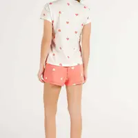 Pijama Short Doll Manga Curta Rosa Cor com Amor  - imagem 1