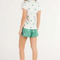 Pijama Short Doll Manga Curta Verde Cor com Amor  - imagem 1