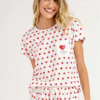 Pijama Manga Curta e Shorts Coração Cor com Amor  - imagem 2