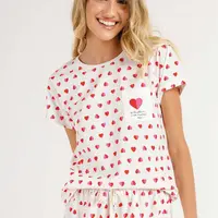 Pijama Manga Curta e Shorts Coração Cor com Amor  - imagem 2