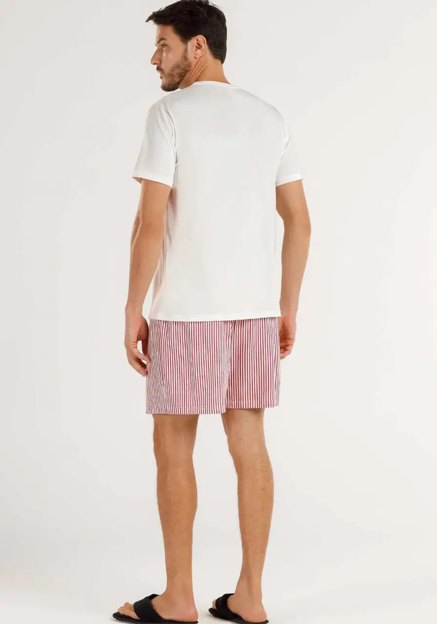 Pijama Manga Curta Masculino Cor com Amor 