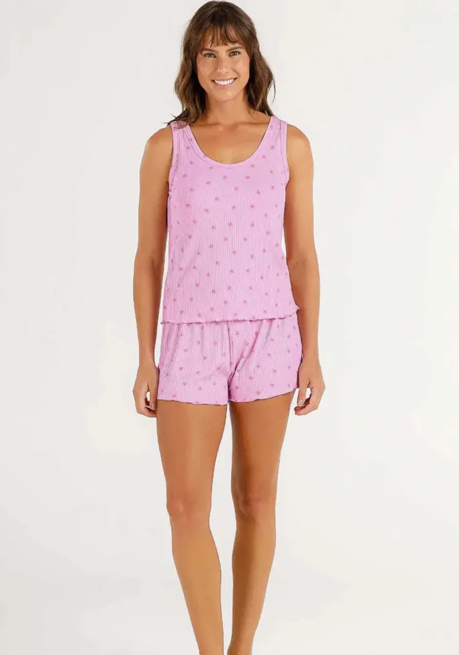 Pijama Regata com Shorts Cor com Amor 