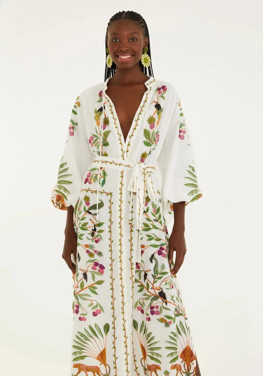 Vestido Manga Longa Floresta Doce Farm Ref 15084