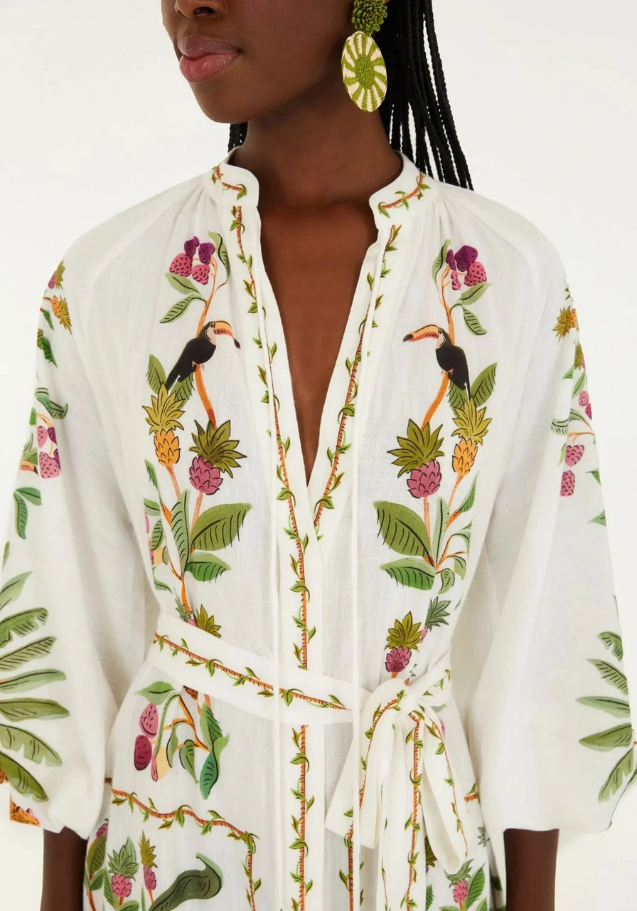 Vestido Manga Longa Floresta Doce Farm Ref 15084