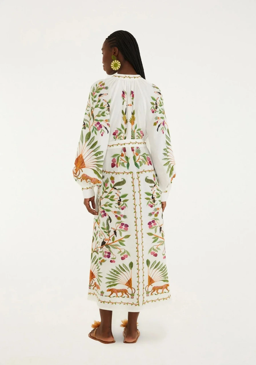 Vestido Manga Longa Floresta Doce Farm Ref 15084