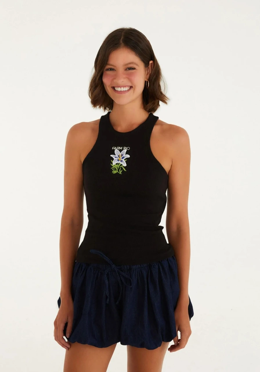 Regata Maxi Flor Preta Farm Ref 15150