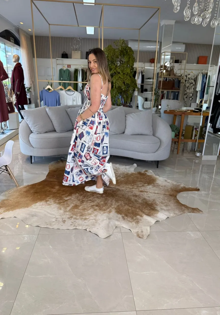 Vestido Lastex Tropical Vintage Farm Ref 14873