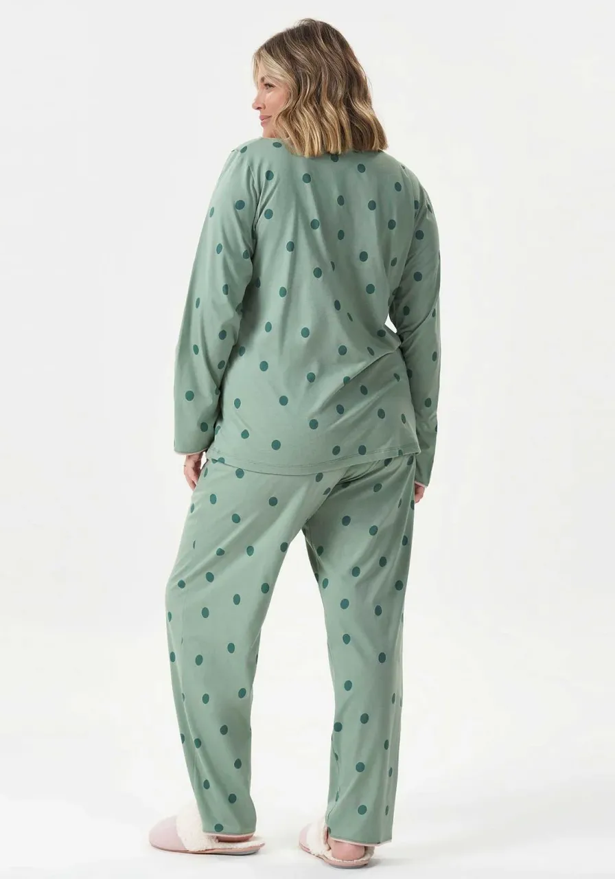 Pijama Manga Longa Plus Size