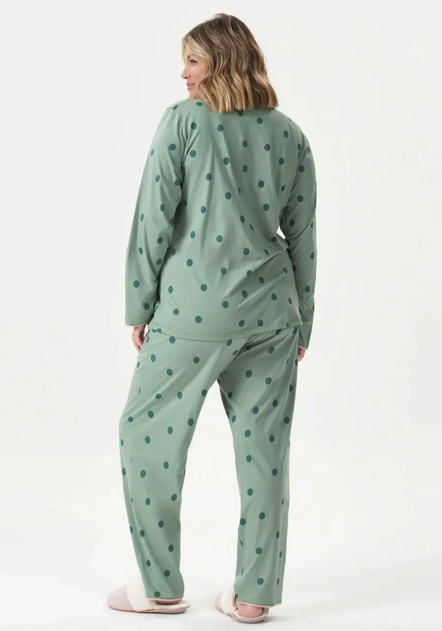 Pijama Manga Longa Plus Size
