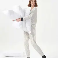 Pijama Manga Longa Estampa Tons de Cinza - imagem 1