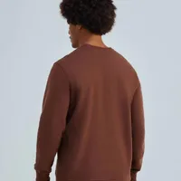 Blusão Básico Comfort Em Moletom Peluciado - Marrom - imagem 1