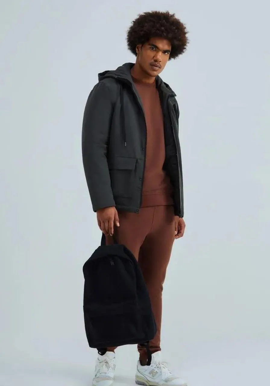 Blusão Básico Comfort Em Moletom Peluciado - Marrom