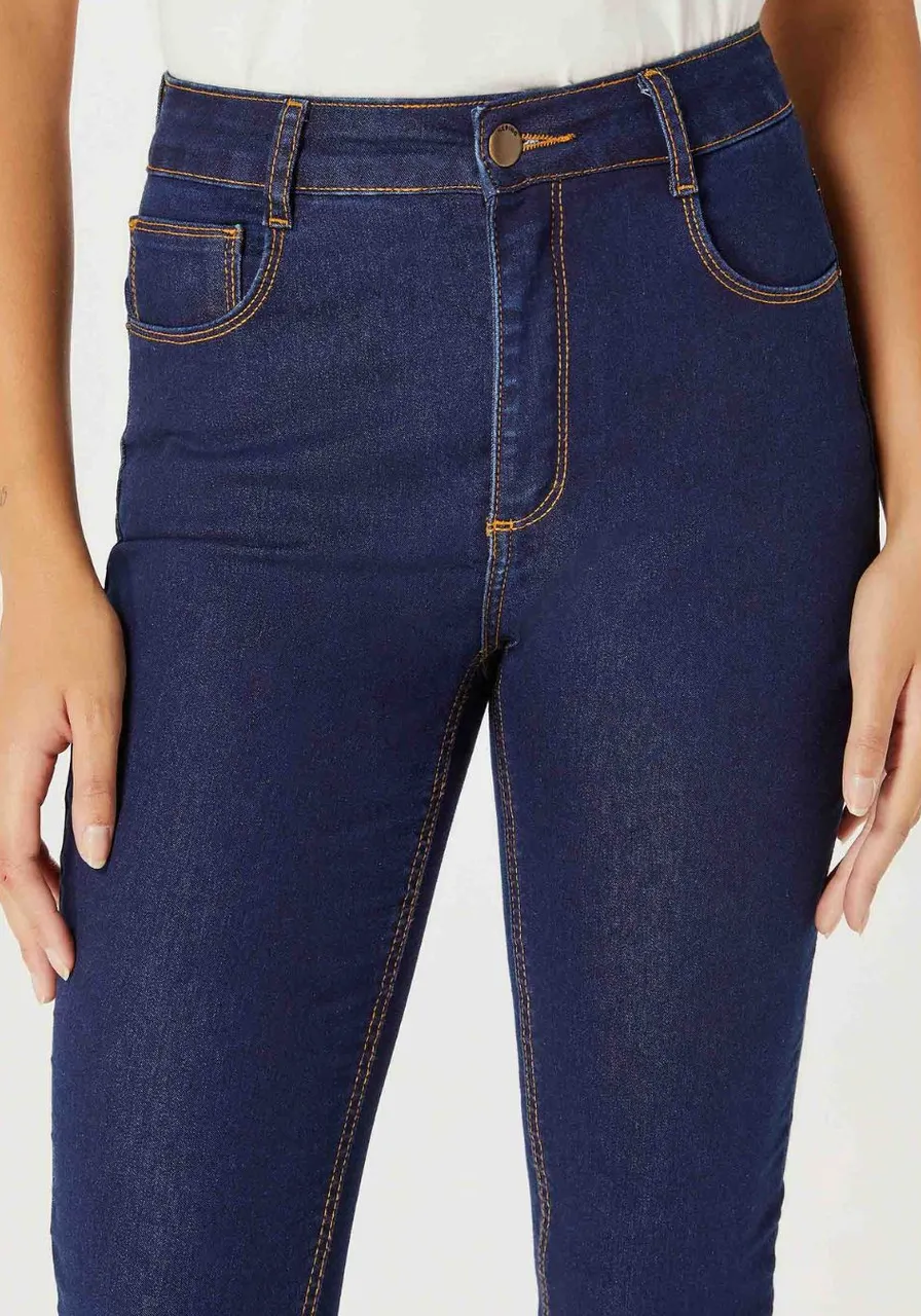 Calça Jeans Skinny Cintura Alta Azul