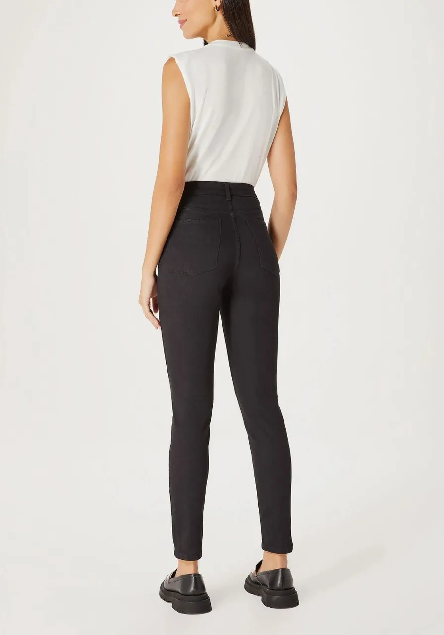 Calça Jeans Skinny Cintura Alta Preto
