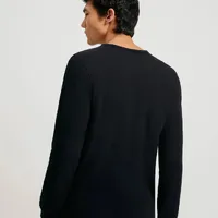 Camiseta Básica Manga Longa Slim Preto - imagem 1