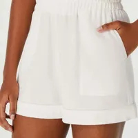 Shorts Cintura Alta Com Bolso - Off White - imagem 1