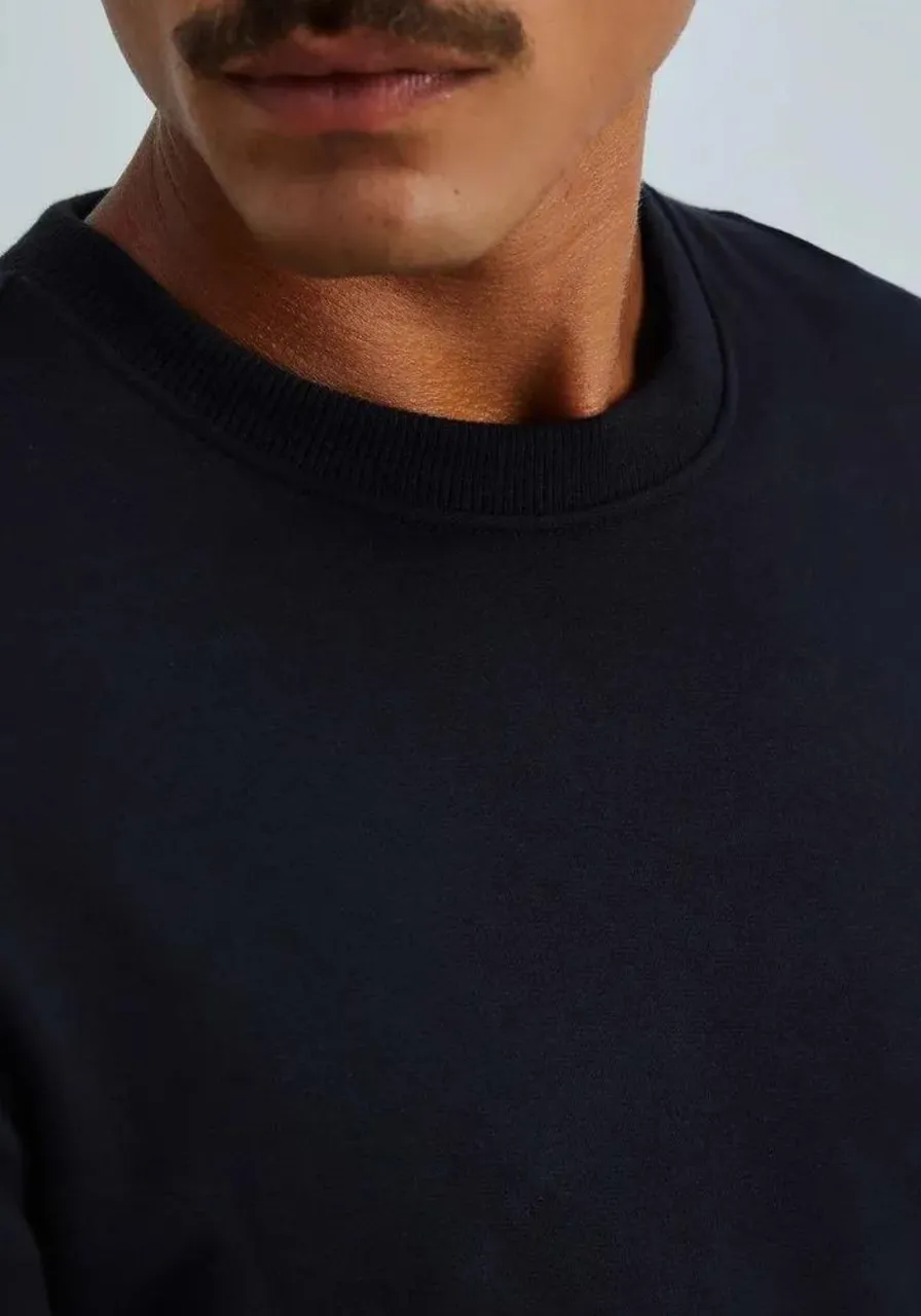 Blusão Básico Comfort Em Moletom - Preto