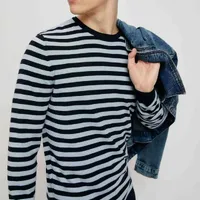 Blusão Básico Listrado Em Tricô - imagem 1