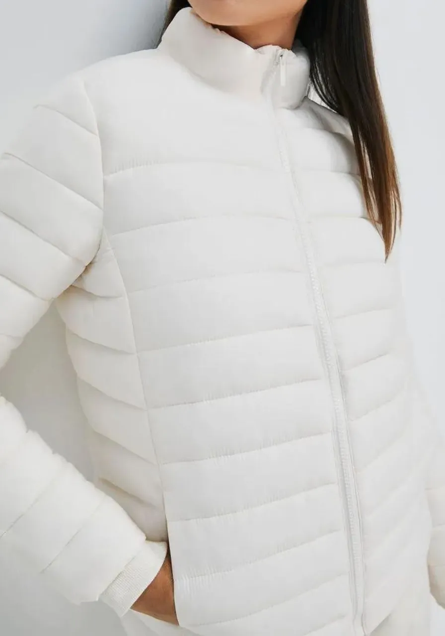 Jaqueta Básica Puffer Matelassê Off White