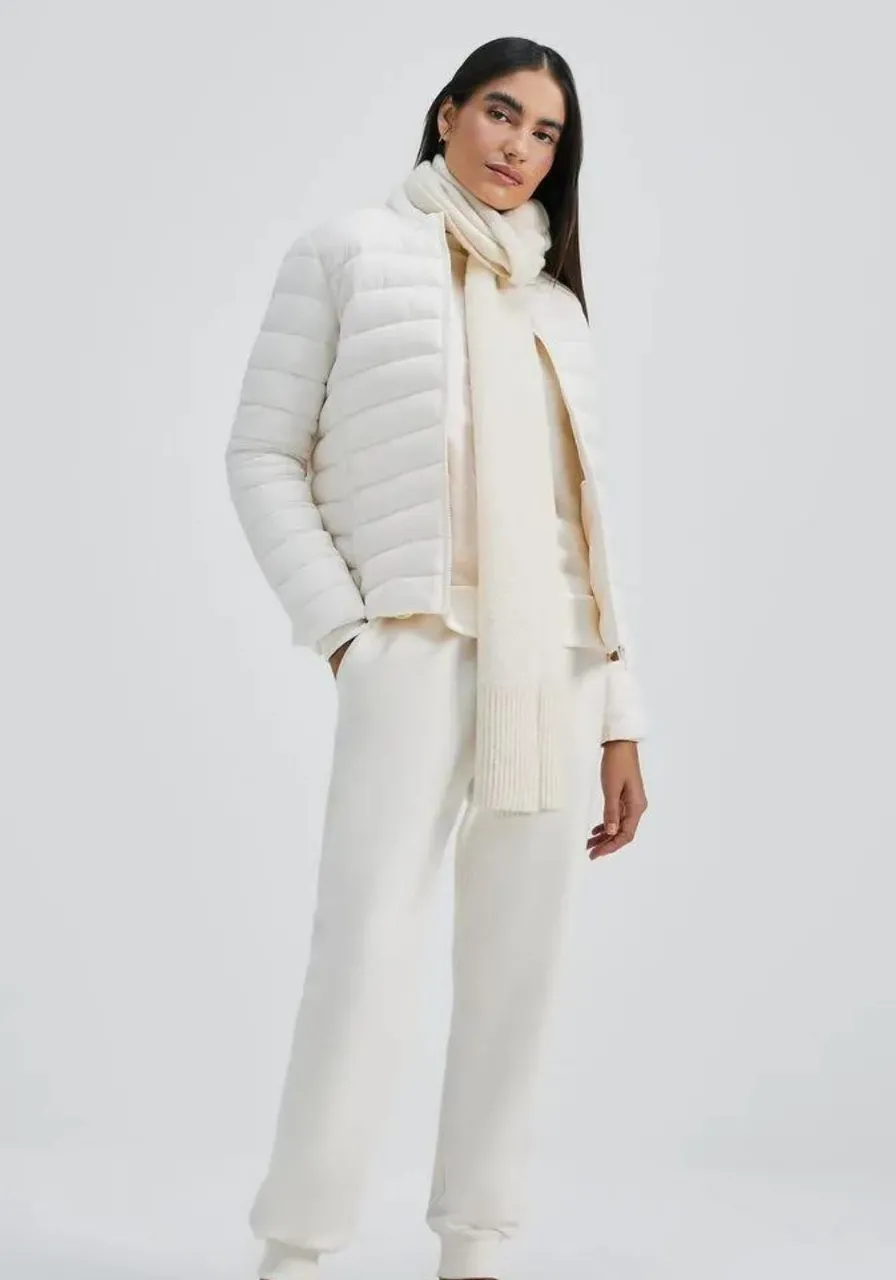 Jaqueta Básica Puffer Matelassê Off White