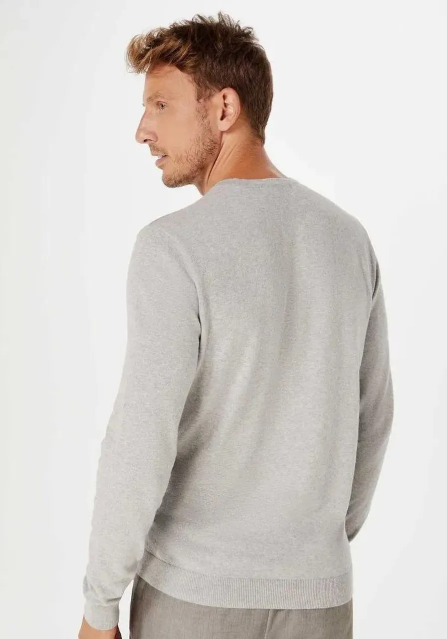 Blusão Básico Regular Em Tricô Cinza