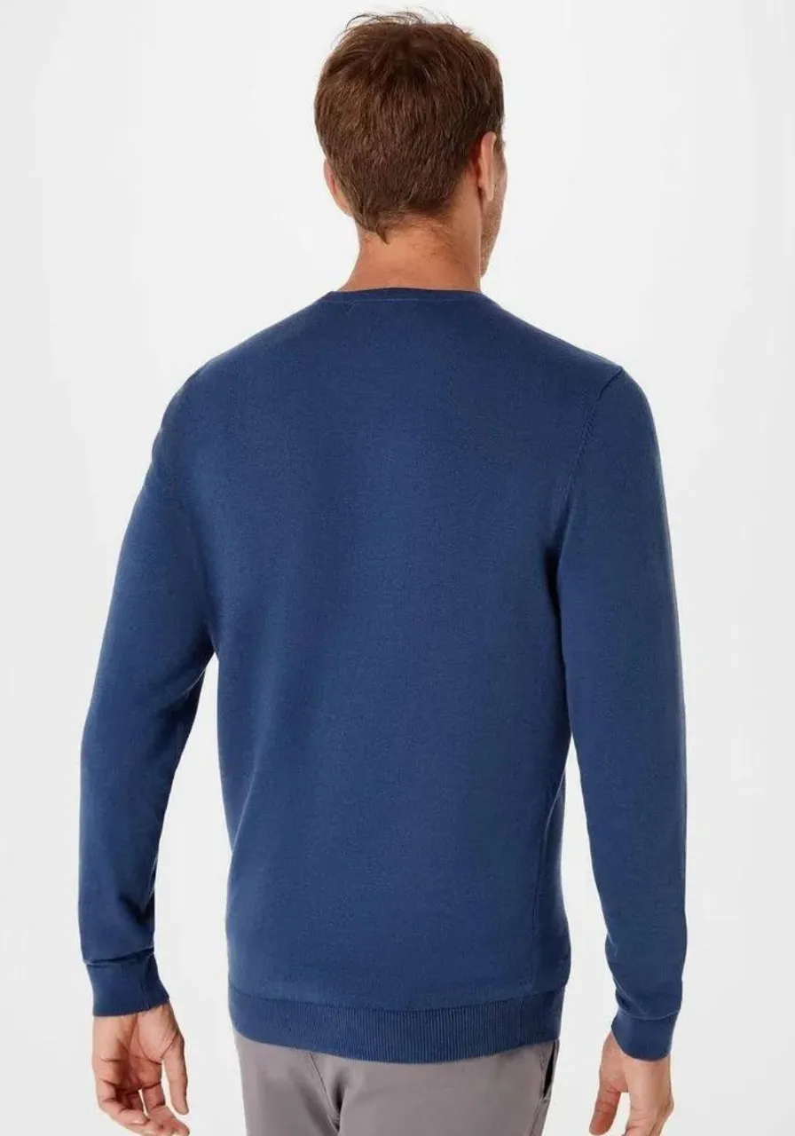 Blusão Básico Regular Em Tricô Azul