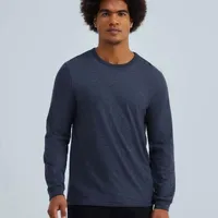 Camiseta Básica Manga Longa Slim Cinza - imagem 1