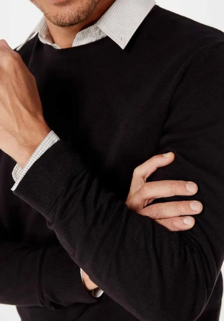 Blusão Básico Regular Em Tricô Preto