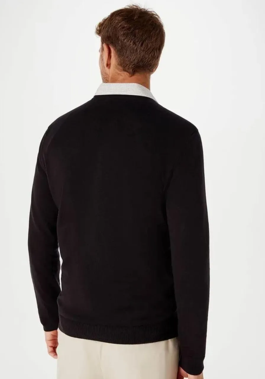 Blusão Básico Regular Em Tricô Preto