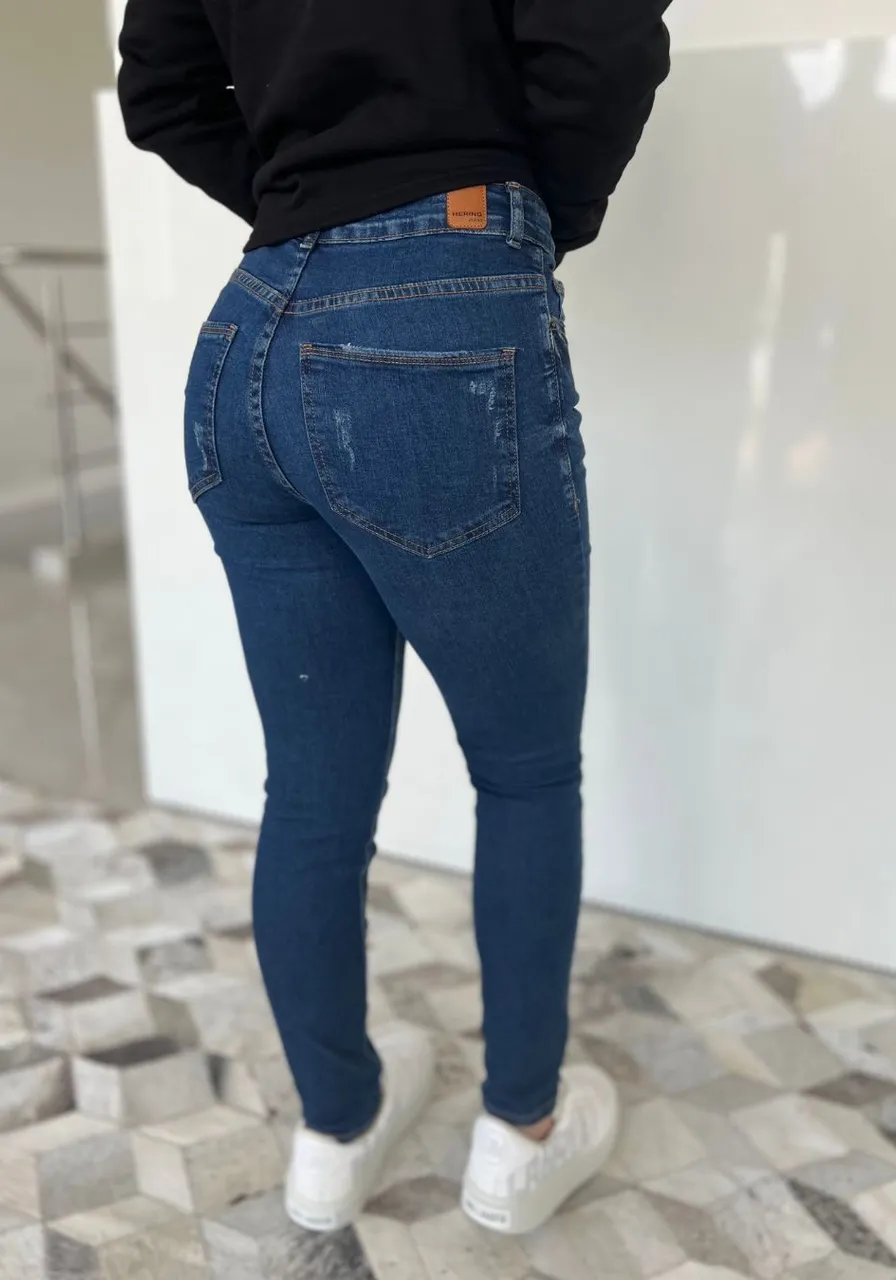 Calça Jeans Skinny Cintura Média 