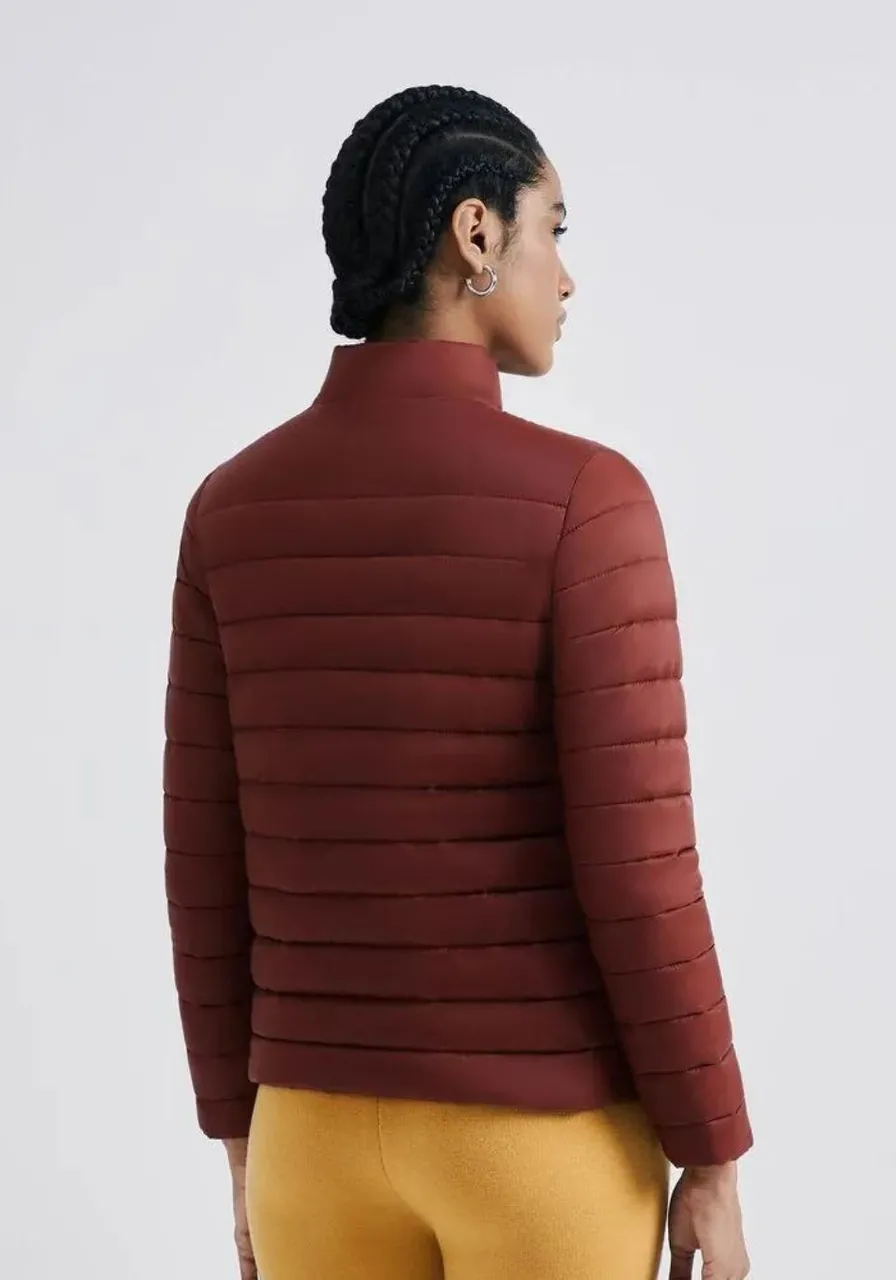 Jaqueta Básica Puffer Matelassê Vinho