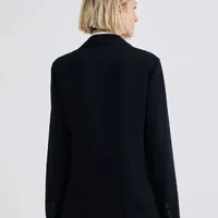 Blazer Alongado Em Crepe Preto  - imagem 1