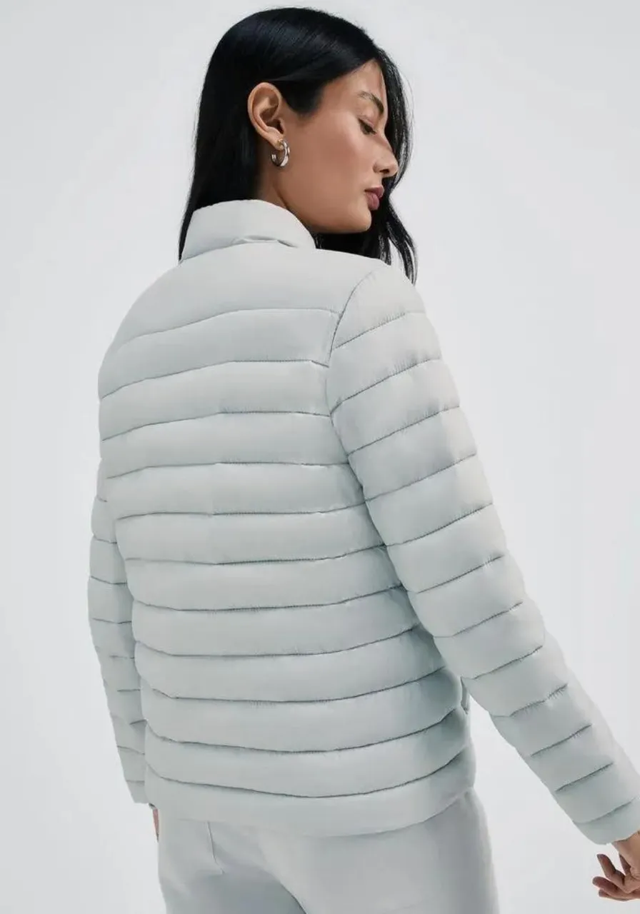 Jaqueta Básica Puffer Matelassê Cinza