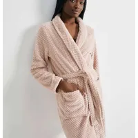Roupão Em Fleece Jacquard Rosa  - imagem 1