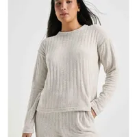 Pijama Longo Em Tricô Chenille Off White - imagem 2