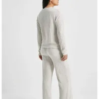 Pijama Longo Em Tricô Chenille Off White - imagem 1