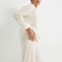 Pijama Longo Com Cardigan Off White - imagem 3