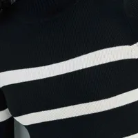 Vestido Curto Listrado Em Tricô - imagem 1