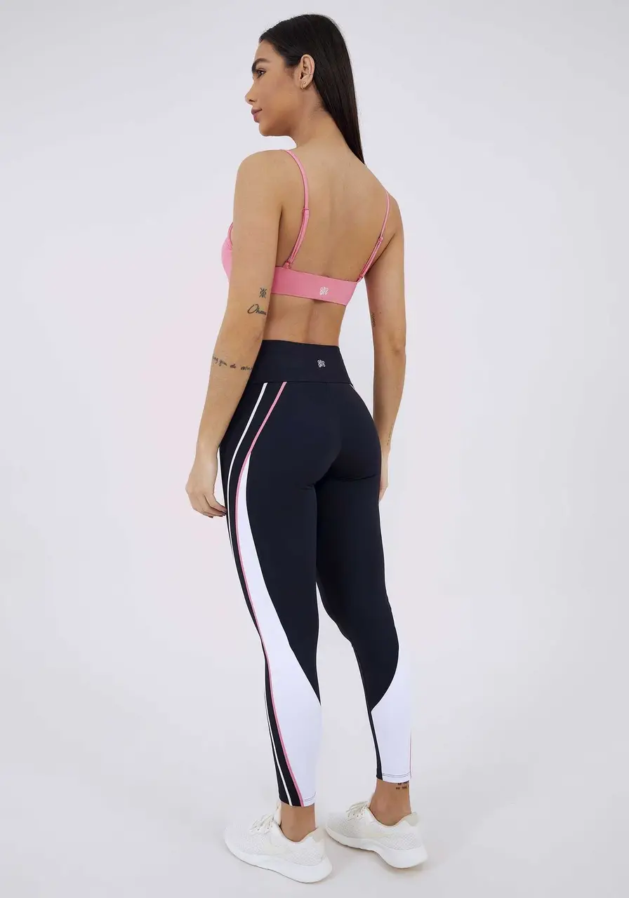 Legging Alto Giro Hyper Galões E Recorte